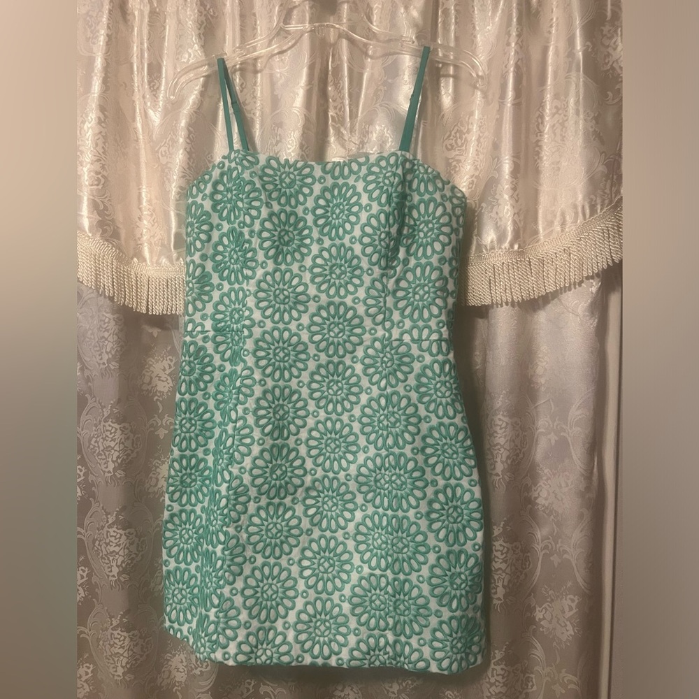 NWT $208 Lilly Pulitzer Shelli Stretch Eyelet Romper  Sz 6 Botanical Green